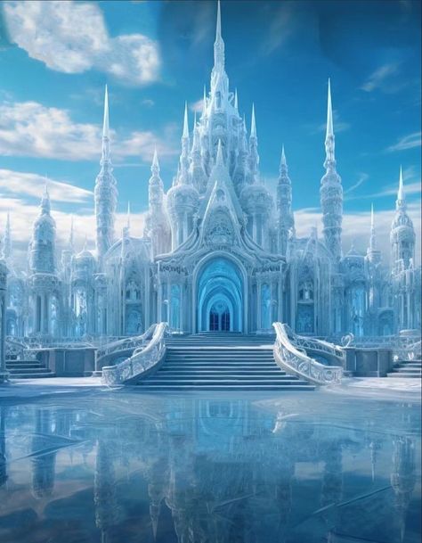 Ice Castle Fantasy Art, Ice Palace Aesthetic, Ice Castle Aesthetic, Ice Queen Aesthetic, Lemurian Starseed, Abby Abominable, Frozen Palace, Elsa Castle, Ice Kingdom