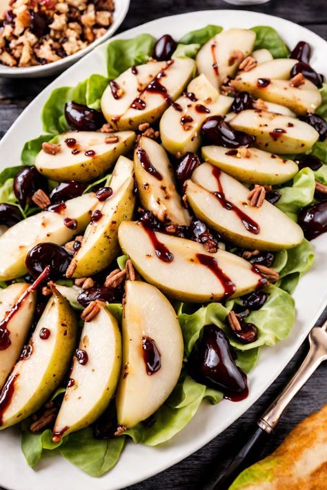 Pear Salad With Balsamic Vinaigrette Recipe

Ingredients

- 4 cups mixed greens (such as arugula, spinach, and romaine)
- 2 ripe pears, sliced
- 1/2 cup crumbled feta cheese
- 1/3 cup candied walnuts
- 1/4 cup red onion, thinly sliced
- 1/4 cup balsamic vinegar
- 1/2 cup extra virgin olive oil
- Salt and pepper to taste

Full Cooking Instructions on... Jalapeno Jelly Recipes, Salad With Balsamic Vinaigrette, Balsamic Vinaigrette Recipe, Ripe Pears, Jalapeno Jelly, Arugula Salad Recipes, Light Soups, Easy Pasta Salad Recipe, Vinaigrette Recipe