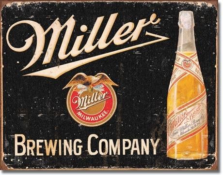 Our Miller Brewing Vintage tin sign brings a bit of nostalgia to your home or… Metal Beer Signs, Vintage Beer Signs, Beer Advertising, Pin Up Vintage, Bar Vintage, Beer Poster, Miller Lite, Vintage Pop, Old Metal