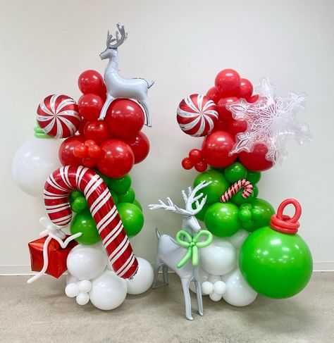 Christmas Columns. Stacks on stacks of holiday cheer - delivered to you starting at $450. Grab em now and watch them last through the big… | Instagram Christmas Columns, Day Color Palette, Baloon Art, Christmas Arch, Christmas Balloon Decorations, Holiday Balloons, Christmas Balloons, Instagram Christmas, Balloon Columns