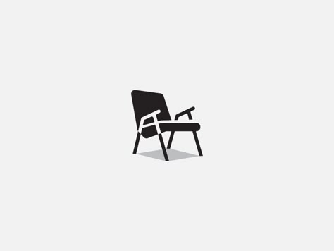 Chair by Sandro Laliashvili Chair Design Illustration, Minimalistic Chair, Chair Icon, Chair Illustration, Deck Furniture Layout, Interior Branding, Luxe Logo, Logo Luxe, Chairs Logo