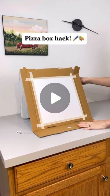 Emily Seilhamer on Instagram: "Use a pizza box for an easel! #tipsandtricks #lifehack #diy #painting #artsandcrafts" Pizza Box Crafts, Box Hacks, Diy Fails, Pizza Art, Diy Pizza, Pizza Boxes, Pizza Box, Art Easel, Do It Yourself Projects