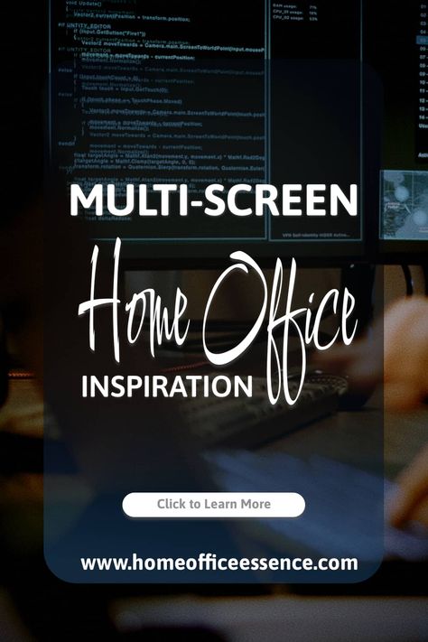 Multi Screen Home Office Inspiration Home Office Design Two Monitors, Office With 2 Monitors, Home Office With Computer Screens, Desk Dual Monitor Office Ideas, Multiple Screen Home Office, Home Office With Multiple Monitors Computer Setup, Home Office With Large Computer Monitor, Home Office Ideas Double Monitor, Home Office Large Monitor