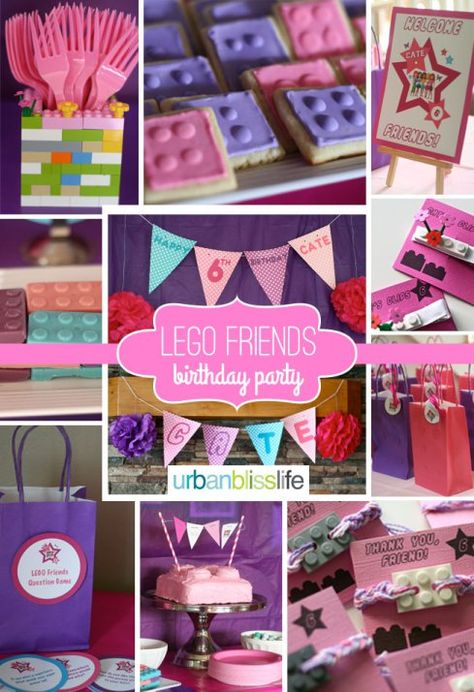 Lego Friends Birthday Party Planning Tips and Party Ideas Lego Friends Cupcakes, Lego Girls Birthday Party, Girls Lego Party, Lego Friends Birthday Party, Lego Friends Birthday, Lego Friends Party, Friends Birthday Party, Lego Themed Party, Lego Theme