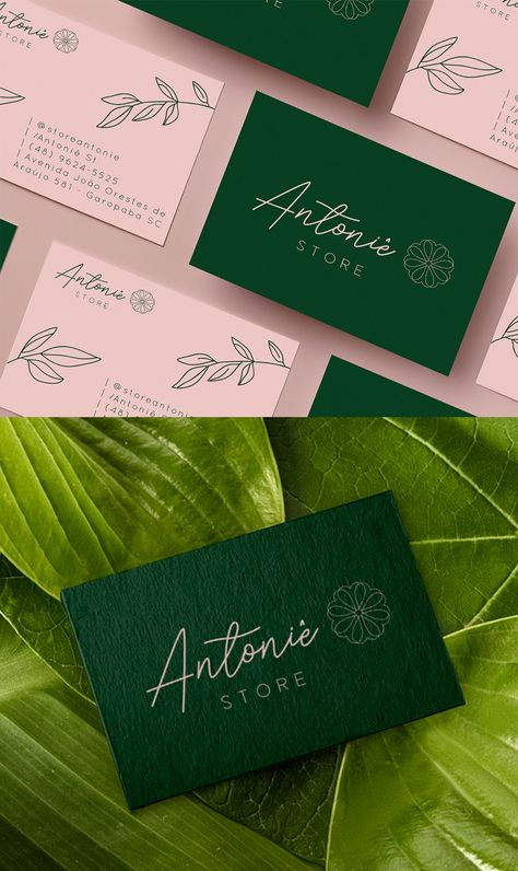 Business Card Design Clothing, Nature Business Card Design, Authenticity Card Design, Store Card Design, Visiting Cards Design For Clothing Brand, Clothing Business Cards Ideas, Business Card For Clothing Brand, Feminine Business Cards, Clothing Brand Business Card