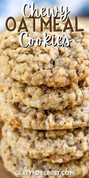 Chewy Oatmeal Cookies Recipe, Soft Oatmeal Cookies, Chewy Oatmeal Cookies, Best Oatmeal Cookies, Cookies Chewy, Crazy For Crust, Oatmeal Cookies Chewy, Cookies Healthy, Oatmeal Cookie Recipes