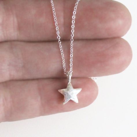 Silver Star Necklace, Star Necklace Silver, Star Charm Necklace, Boho Minimalist, Citrine Necklace, Charm Chain, Tiny Star, Necklace Charm, Sea Glass Jewelry