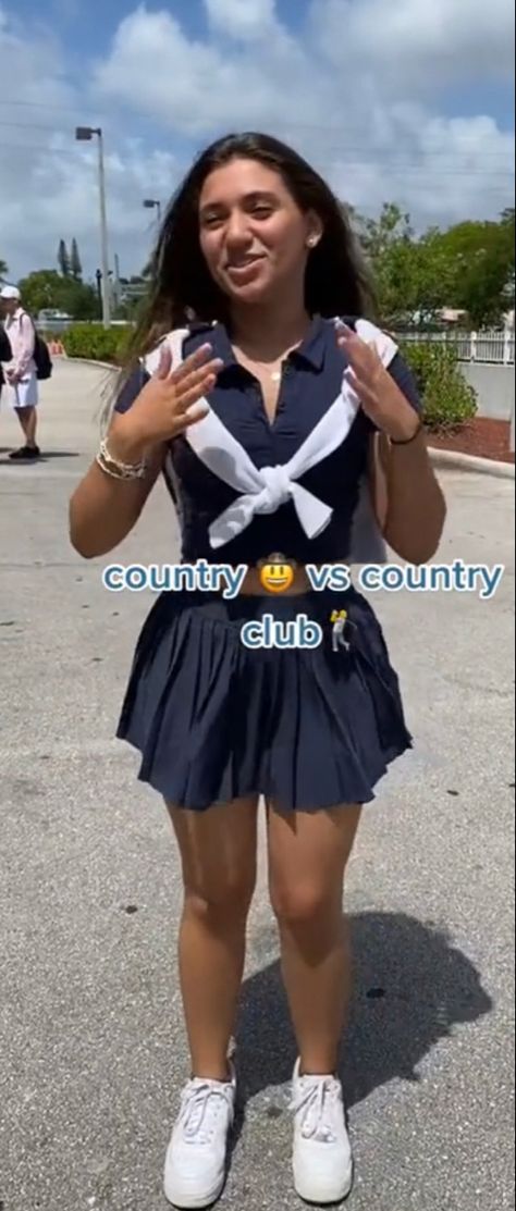 Country Club Inspo Outfits, Preppy Day Spirit Week, Preppy Spirit Day, Preppy Dress Up Day At School, Prep Rally Outfits, Country Club Fits Spirit Week, Preppy Country Club Outfit Spirit Week, County Club Outfits Spirit Week, Country Club Football Theme