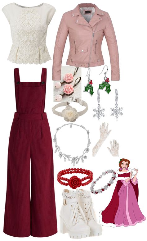 Modern Winter Belle Inspired outfit ideas | Winter Disney Bounding, Belle Inspired Outfits Casual, Disney Bound Outfits Winter, Aurora Sleeping Beauty Dress, Modern Disney Outfits, Frozen Inspired Outfits, Belle Inspired Outfits, Belle Disneybound, Disney Princess Challenge