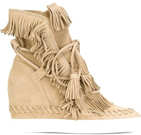 Casadei fringed wedged sneakers Wedged Sneakers, Fringe Shoes, Fringe Fashion, Womens Tennis Shoes, Fringe Top, Lace Up Booties, Wedge Sneakers, Womens Wedges, 2016 Fashion