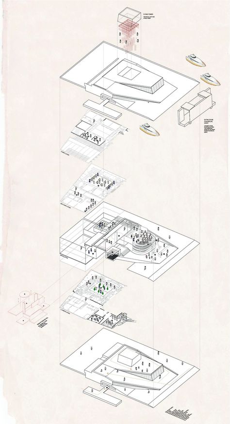 Oslo Opera House Diagram, Explode Diagram, House Isometric, People In Space, Norwegian Architecture, Oslo Opera House, Lines Drawing, Theater Architecture, Concept Models Architecture