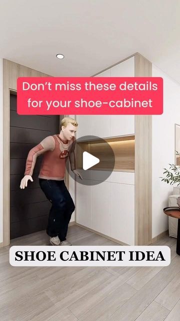 Hometrust.sg on Instagram: "All entryway shoe cabinets looks similar, but are they really? Make sure your ID doesn’t miss out on considering this layout that maximizes the storage of your shoe collections and convenience, it’s all in the details! 👟👠" Shoes Rack Entryway, Shoe Rack Near Door Entryway, Shoes Storage Ideas Entryway, Modern Shoe Rack Design Ideas, Foyer Shoe Storage, Shoe Cabinet Ideas, Shoe Storage Cabinet Entryway, Shoe Rack Cabinet Design, Shoe Storage Cabinet With Doors