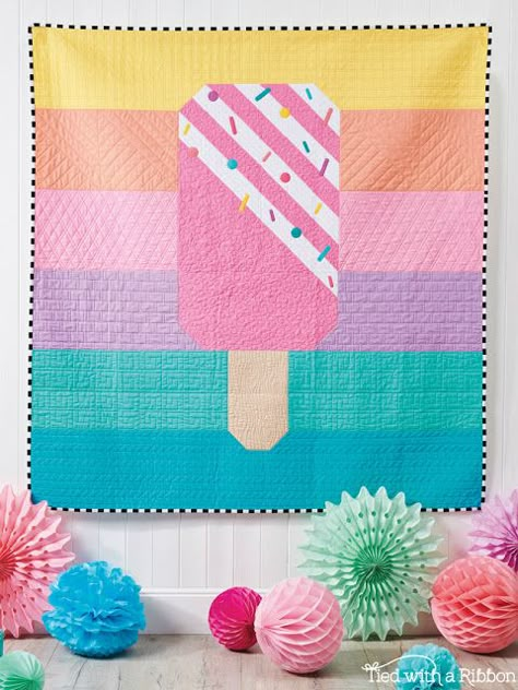 Basic Quilt Patterns, Basic Quilt, Quilting Templates, Cute Quilts, Ice Lolly, Summer Quilts, Quilting Inspiration, Modern Quilt Patterns, Patchwork Quilting