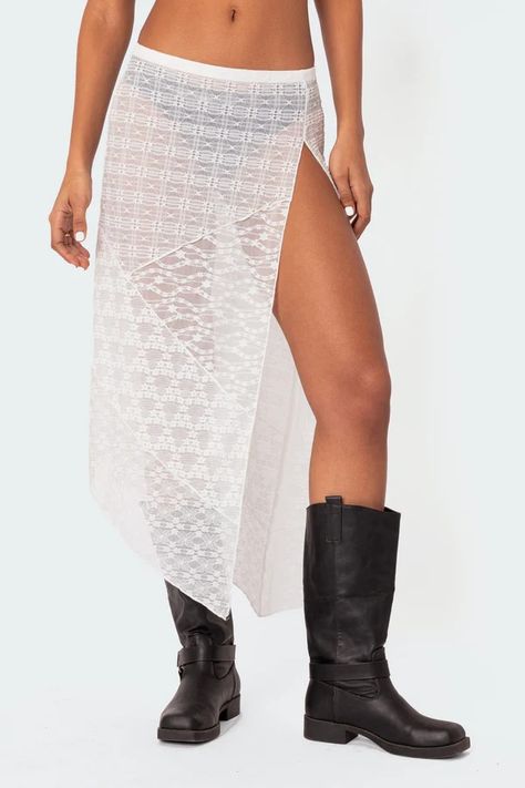 Skirts – Page 4 – edikted Sheer Patchwork, Lace Maxi Skirt, Maxi Lace Skirt, Lace Midi Skirt, Womens Maxi Skirts, Sheer Skirt, Maxi Styles, Swimwear Dress, Lace Midi