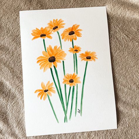 Acuarela artesanal de margaritas silvestres. Ideal para decorar en casa. Mini Flower Paintings, Small Canvas Paintings, Jojo's Bizarre Adventure Anime, Flower Paintings, Painting Art Projects, Tempera, Diy Canvas Art, Diy Canvas, Bird Prints