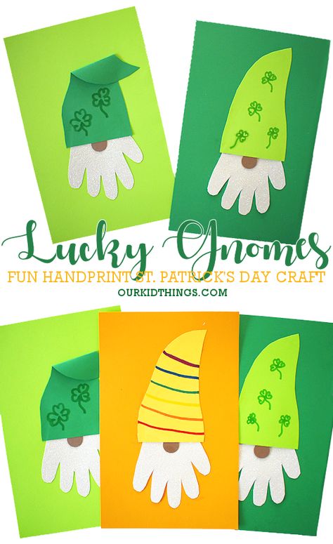 Lucky Gnomes Craft, Saint Patricks Day Crafts Kindergarten, At Patrick Day Crafts, March Art Projects For Kindergarten, St Practice Day Crafts, March Craft Kindergarten, St Paddys Day Crafts For Kids, Stpatricksday Crafts For Toddlers, Crafts For March For Kids