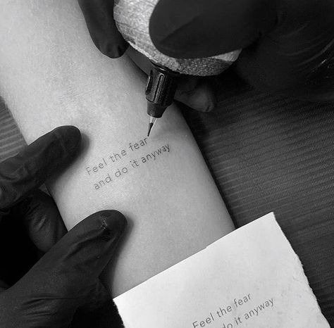 Fear Tattoo, Fineline Tattoos, Cool Tattoo, Do It Anyway, Little Tattoos, Simplistic Tattoos, Tattoo Lettering, The Fear, English Quotes