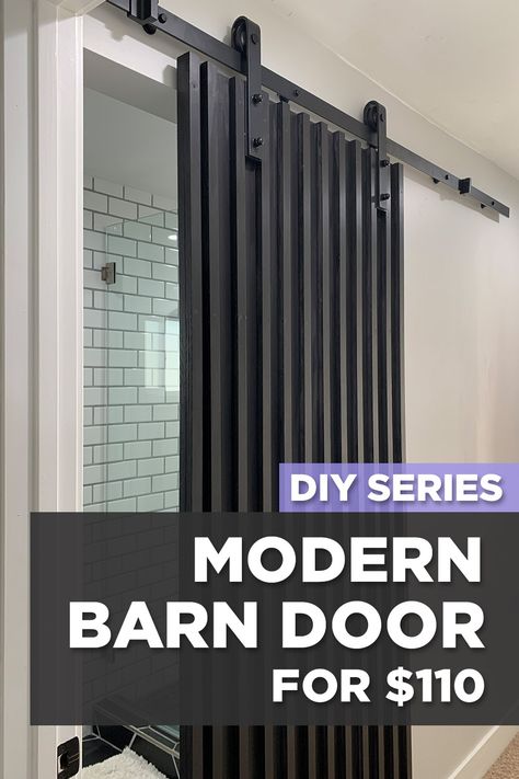 This video is a DIY guide with detailed step by step instructions on how to build a Modern Barn Door with a single sheet of high quality Maple Plywood. How To Build A Barn Door, How To Build A Door, Barn Door Alternative, Bifold Door Diy, Barn Door Curtains, Bifold Door Makeover Diy, Barndoor Diy, Diy Modern Barn Door, Arched Barn Door