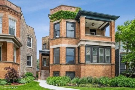 The Chicago Two-Flat: Building a Better City | @home Great Chicago Fire, Chicago Landscape, Architecture Center, Chicago Bungalow, Gabled Roof, Built In Hutch, 4 In A Row, Side Yards, Financial Security