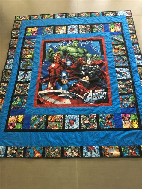 Marvel super heroes avengers quilt by me. 170cm x 200cm Avengers Quilt, Marvel Quilt, Basketball Quilt, Batman Quilt, Superhero Quilt, Room For Boys, Baby Boy Crochet, Disney Quilt, Boy Crochet