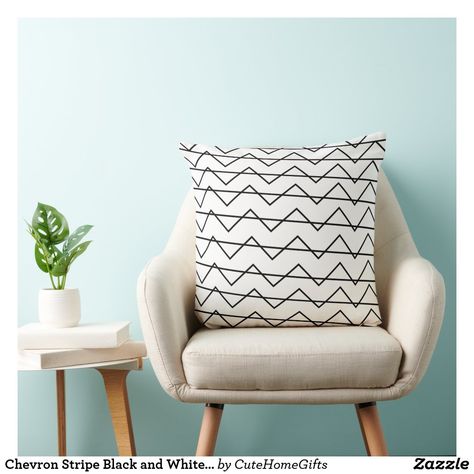 Striped Pillows, Black And White Geometric Pattern, Diy Interior Decor, Brown Couch, Outdoor Light Fixtures, Chevron Stripe, Master Bedding, Diy Pillows, Patterned Throw Pillows