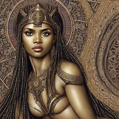 Alluring nubian goddess by Ron Moreland - Playground Nubian Goddess, Ancient Nubia, One Image, African Culture, Gods And Goddesses, Creating Art, Beauty, Art