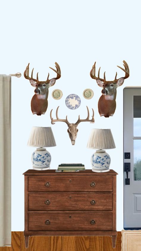 Frame Around Deer Mount, How To Decorate With Taxidermy, Decorating With Mounted Animals, Hunting Trophy Display Ideas, Taxidermy Decor Bedroom, Duck Mount Decor, Decorating With Deer Heads, Duck Mounts In Living Room, Hunting Lodge Aesthetic