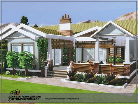 The Sims Resource - Oasis Bungalow Queenslander House, Granny House, Architecture Drawing Plan, Sims 4 House Plans, Sims 4 House Building, Sims 4 House Design, Casas The Sims 4, Sims Building, Sims House Plans