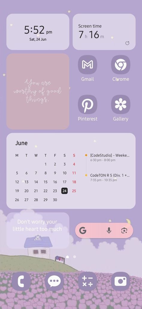 Aesthetic Andriod Layout, Samsung Galaxy Homescreen Ideas, Andriod Layout Homescreen, Samsung Galaxy A54 Wallpaper, Andriod Layout Aesthetic, Pastel Homescreen Layout, Aesthetic Homescreen Samsung, Phone Themes Purple, Phone Customization Ideas Homescreen