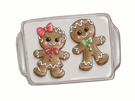 Gingerbread Man Drawing, Cookie Drawing, Gingerbread Cards, Xmas Drawing, Plate Drawing, Gingerbread Crafts, Gingerbread Christmas Decor, Thanksgiving Pumpkin, Xmas Cookies