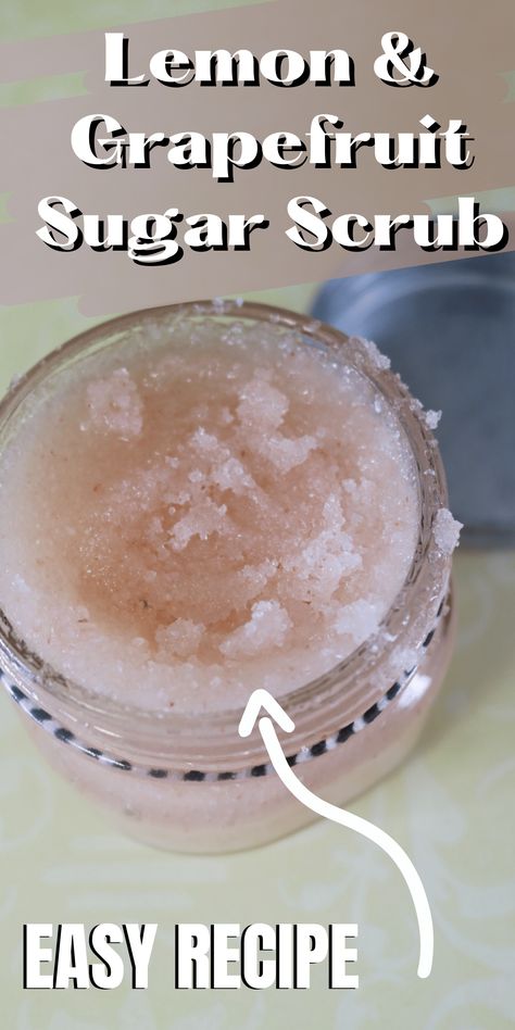 Learn how to make an easy DIY grapefruit body scrub in only 5 minutes! This is a great homemade body scrub recipe that is very simple to make with everyday pantry ingredients and essential oils. Homemade Shower Body Scrub, Best Homemade Body Scrub, Homemade Scrubs Body Easy Diy, Body Scrubs Homemade, Homemade Body Scrub Recipe, Body Scrub Homemade Recipes, Salt Scrub Diy, Diy Sugar Scrub, Diy Sugar Scrub Recipe