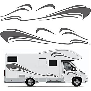 ViCiCA RV, Trailer Hauler, Camper, 6PCS Car Stripes Sticker Vinyl Graphics Decals Stickers Motor-Home Large Vinyl Decals/Graphics Kits Auto Decoration Accessories (Black) : Amazon.ca: Automotive Campervan Graphics, Caravan Trailer, Camper Decals, Car Stripes, Rv Trailer, Mini Camper, Car Trailer, Motor Home, Rv Trailers