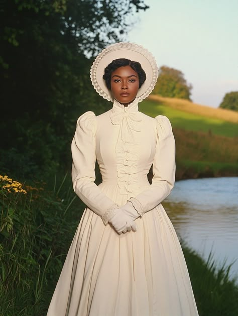 Victorian Era Photoshoot, Southern Gothic Black Women, Royal Core Aesthetic Outfits, Black Southern Belle Aesthetic, Black Southern Gothic, 1690s Fashion, Black Royalty Aesthetic, Late 1800s Fashion, Art Reference Outfits