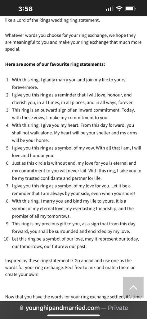 With This Ring Vows, Exchange Of Rings Wording, Nonreligious Wedding Ceremony Script, Ring Exchange Script, Wedding Ring Exchange Wording, Unique Wedding Vows To Husband, Officiant Wedding Script, Ring Exchange Vows, Ring Exchange Wording