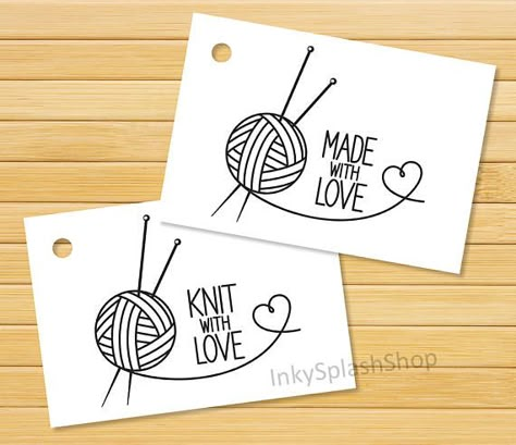 Knitting Labels, Diy Label, Label Ideas, Business Stamps, Gift Card Craft, Love Tag, Tags Printable, Personalized Stamps, Love Stamps