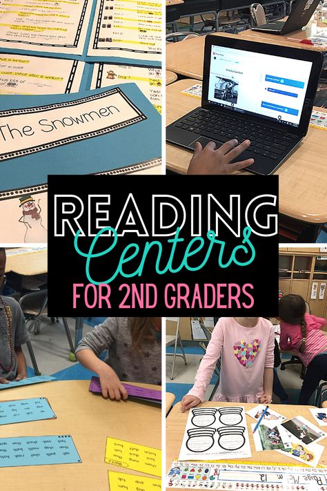 Facilitating Successful Reading Centers for 2nd Grade - Lessons By The Lake 2nd Grade Reading Centers, 2nd Grade Comprehension, Centers For 2nd Grade, 2nd Grade Centers, Reading Group Activities, Second Grade Centers, 2nd Grade Class, 2nd Grade Activities, Reading Center