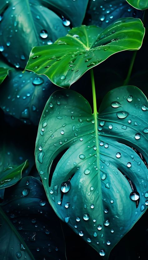 Elevate your digital experience with these serene wallpapers, capturing the delicate essence of leaves bedecked with sparkling water droplets. Water Drop On Leaf, Glistening Water, Foliage Leaves, Background Images Wallpapers, Water Droplets, Textured Wallpaper, Water Drops, Water Drop, Color Textures