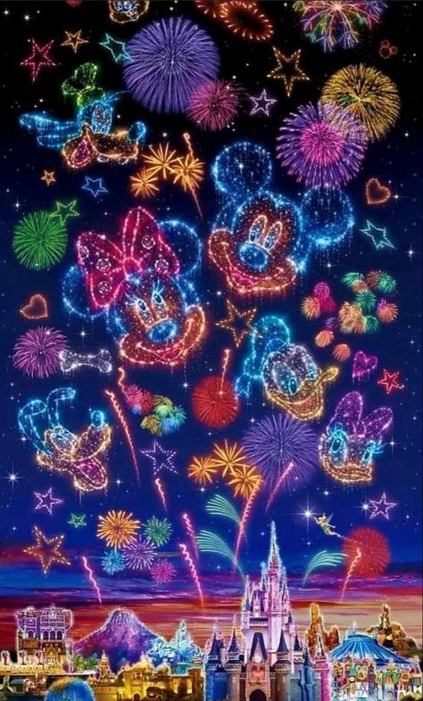 Disneyland Fireworks, Disney New Year, Disney Backgrounds, Fireworks Wallpaper, Wallpapers Disney, Disney Fireworks, Mickey Mouse Pictures, Disney Background, Disney Iphone