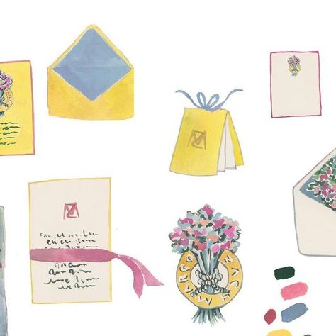 Happy Menocal Studio on Instagram: "At the outset of each stationery project, I like to make an overview sketch of the whole thing. This was for Margo and Zach, who were married on Martha’s Vineyard." Happy Menocal, The Outset, March 3rd, March 3, The Whole, Sketch, Stationery, Funny, On Instagram