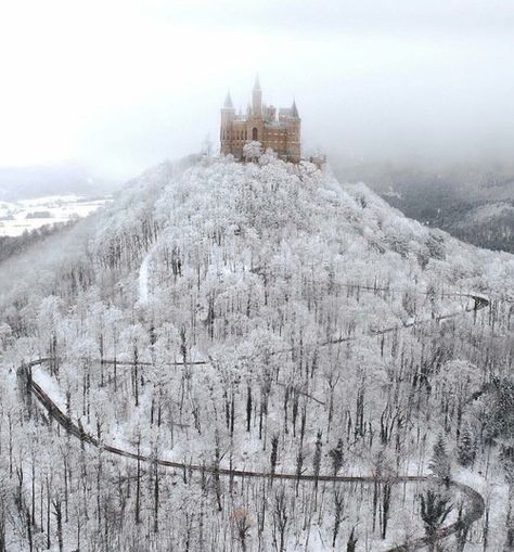 castle, germany, and snow image Ilvermorny Aesthetic, Castle Snow, Aesthetic Castle, Hohenzollern Castle, Castle Germany, Germany Castles, Winter Photos, Winter Pictures, Winter Aesthetic