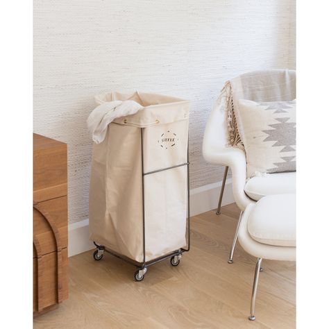 Steele Canvas Small Bag Caddie - Casters & Reviews | Wayfair Steele Canvas, Canvas Laundry Hamper, Laundry Hamper Storage, Canvas Basket, Tall Basket, West Elm Kids, Hamper Storage, Organize Fabric, Lid Storage