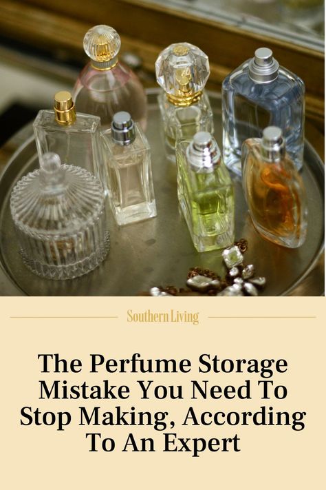 An expert shares the one place you should never store perfume, which, unfortunately, is where many of us do. Follow the link to learn how to store your delicate and prized fragrances properly. #perfume #storagemistakes #southernbeauty #expertbeauty #perfumemistakes How To Store Perfume, Fragrance Storage, Perfume Storage, Classic Perfumes, Seasonal Nails, Pulse Points, The Perfume, How To Store, Long Lasting Makeup