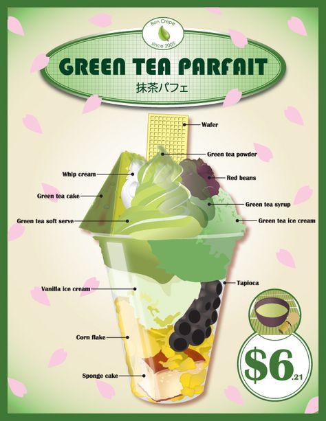 How to matcha parfait a matcha parfait Japanese Parfait Recipe, Japanese Sundae, Parfait Japanese, Japanese Parfait, Matcha Parfait, Green Tea Cake, Parfait Cups, Green Tea Ice Cream, Japanese Desserts