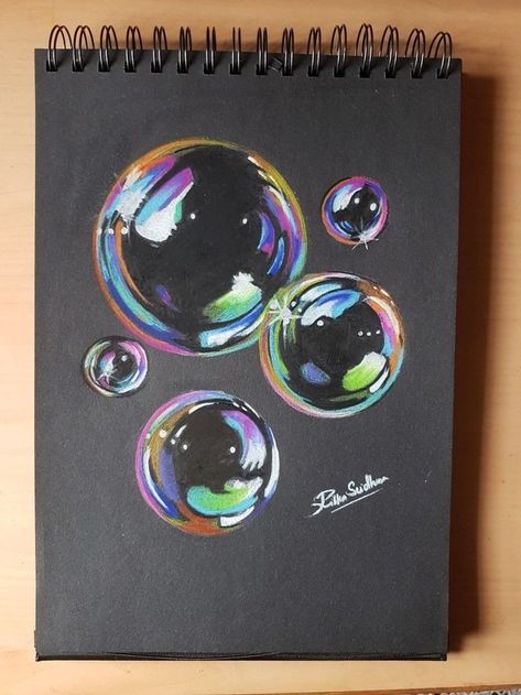 Prisma Colored Pencils, 3d Drawing Techniques, Drawing Materials, Bubble Drawing, Prismacolor Art, Black Paper Drawing, Buku Harry Potter, Colored Pencil Artwork, Galaxy Painting