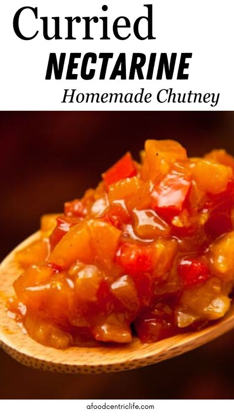 This fruity chutney is wonderful with chicken, pork, shrimp or with a sandwich. This is my adapted version of an old Gourmet Magazine recipe. Use apple cider vinegar or a complementary fruit vinegar. If you are a canner, put some up for the winter months. My canning notes are at the end. It’s nice in the fall when nectarines are but a summer memory. Nectarine Chutney, Fruit Vinegar, Magazine Recipe, Gourmet Magazine, Easy Salad Dressing, Condiment Recipes, Tomato Chutney, Best Bbq, Red Sauce