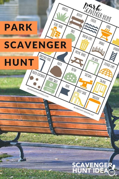 The Park Scavenger Hunt features 25 colorful icons that represent items found at parks and playgrounds. Park Scavenger Hunt Clues | Park Scavenger Hunt for Kids | Park Scavenger Hunt Ideas Park Scavenger Hunt, Cheap Summer Activities For Kids, Cheap Summer Activities, Neighborhood Scavenger Hunt, Camping Scavenger Hunts, Scavenger Hunt Ideas, Free Family Activities, Colorful Icons, Park Party