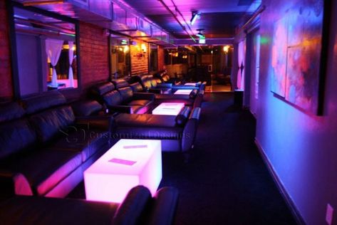 Lumen LED VIP Section Tables Vip Section Ideas, Basement Nightclub, Nightclub Tables, Vip Section, Nightclub Lighting, Liquor Shelf, Led Cube, Nightclub Design, Commercial Bar