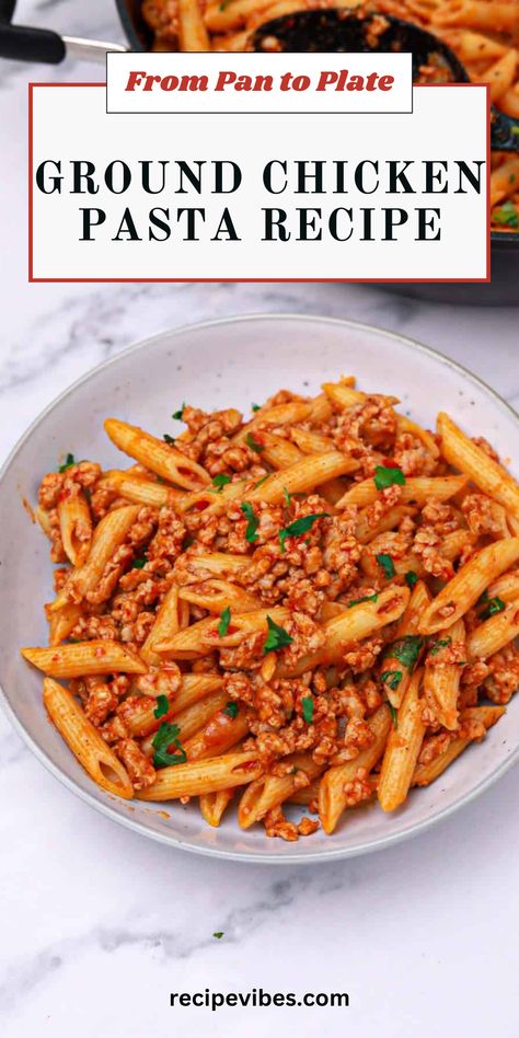 🍝✨ Explore a flavor-packed twist with our Ground Chicken Pasta Recipe! 💫🐔 Quick, simple, and rich in protein, it's a comforting dish ready in 30 minutes. Perfect for busy nights and bolognese lovers alike! Ground Chicken Pasta Recipes, Ground Chicken Pasta, Ground Chicken Recipes, Yummy Pasta Recipes, Cakes And Cupcakes, Chicken Pasta Recipes, Spaghetti Recipes, Rich In Protein, Most Popular Recipes