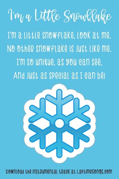 January Poems For Kindergarten, 5 Little Snowmen Song, 10 Little Snowflakes Song, Snowflake Lesson Plans Preschool, Snowflakes For Toddlers, Snowflake Poem For Kids, Snow Poems For Kids, Snowflake Songs For Toddlers, Winter Songs For Toddlers