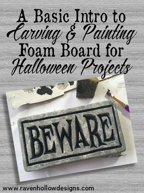 How To Make Tombstones Diy, Foam Board Tombstones, Diy Foam Gravestones, Tombstones Halloween Diy, Diy Halloween Tombstones Styrofoam, Diy Tombstones Halloween Foam, Foam Insulation Board Crafts, Foam Tombstones Diy, Painting Foam Board